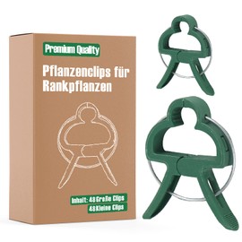 Miuezuth Pack of 96 Plant Clips for Tomatoes, Cucumbers, Climbing Roses and Other Climbing Plants, Sturdy High-Quality Plant Clips, Trellis for Plants (48 Large + 48 Small)