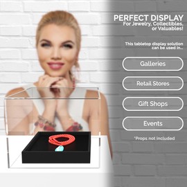 Clear Acrylic Display Box Counter Retail Merchandise Storage Bin with Open Bottom No Lid 7.75" x 8" x 6" Inch Flippable Cubby for Tradeshows and Expos by Marketing Holders