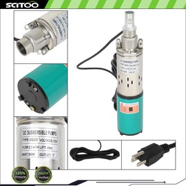 SCITOO 2.3m³/h 1" 12v 200w Solar Submersible Water Pump Stainless Steel Free Shipping