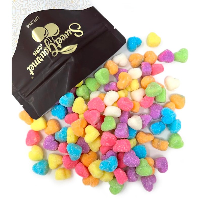 SweetGourmet Heart-Shaped Assorted Fruit Gummy Candy Dusted with Sugar, 1