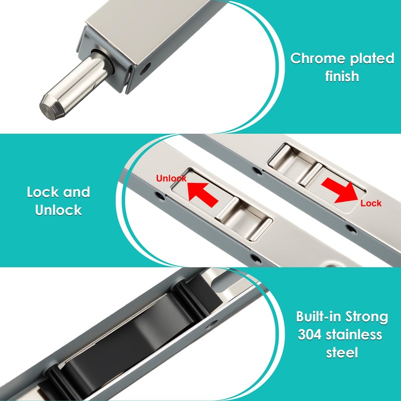 Ceoighe 2 Pack 7 Inch Flush Bolt for Double Door,