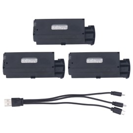3pcs 3.7V 1800mah Lithium Battery For S6 G6 Folding RC Aircraft RC Drone Battery Charging Cable Set