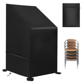 wiipara Garden Chairs Cover, Waterproof Protective Cover for Stacking Chairs, Garden Furniture Cover for Chairs, Winterproof, UV Protection, Chair Cover, Outdoor, Weatherproof (65 x 65 x 80/120 cm