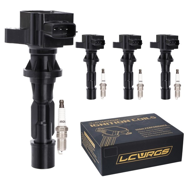 LCWRGS Set of 4 Ignition Coil Pack and Iridium Spark