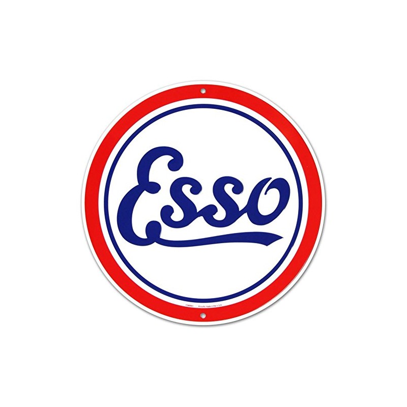 Esso Oil Gasoline Logo Round Tin Sign 12 x 12in