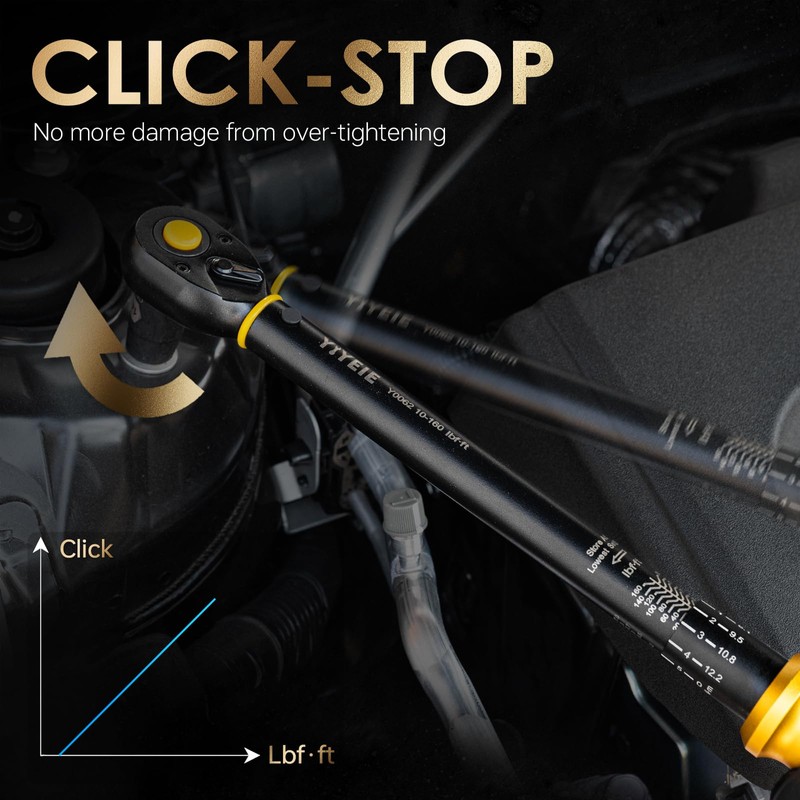 1/2-Inch Drive Torque Wrench with Upgraded Lock Ring, ±3% High