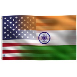 3x5 ft Indian American Hybrid Flag: 100% Polyester Banner, Brass Grommets & Strong Canvas Header, For Use Outdoor or Indoor