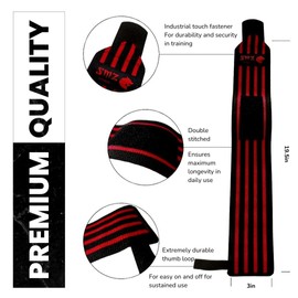Professional Weightlifting Wrist Wraps with Havy Duty Thumb loop for Performance Competitions, Strength training, Bodybuilding, Avoid Injury & Improve Your Workout Instantly - For Men & Women 19"
