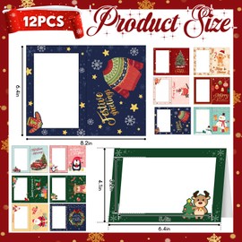 Dispowreath 12 Pcs Christmas Photo Frame Cards for 4 x 6 Inch Christmas Cards with Photo Insert Holiday Picture Cards Greeting Cards for Xmas Home Classroom Greeting New Years Cards