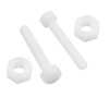 Piutouyar 20 Pair M8x50mm White Nylon Hex Bolts Plastic Hex