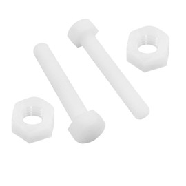 Piutouyar 20 Pair M8x50mm White Nylon Hex Bolts Plastic Hex Nuts Full Thread Hex Head Screws and Nuts Set
