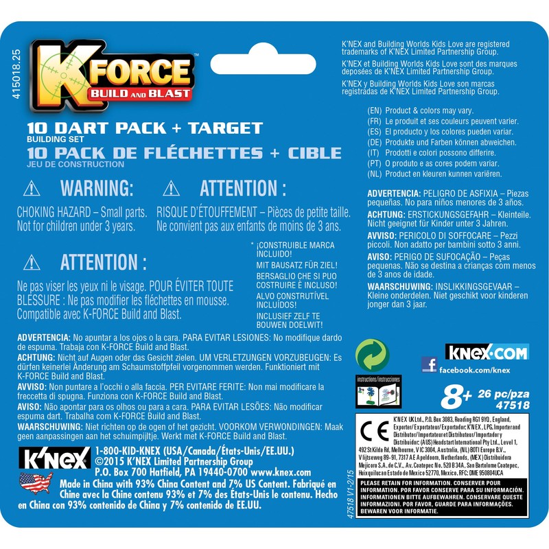 K'NEX K Force 10 Dart Pack and Target
