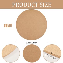 CRASPIRE MDF Wood Boards for Crafts 9.8x0.1in Medium Density Fiberboard Wooden Round MDF Board Sheet Chipboard Panels for Clay Drying Board Photo Frame Engraving Painting