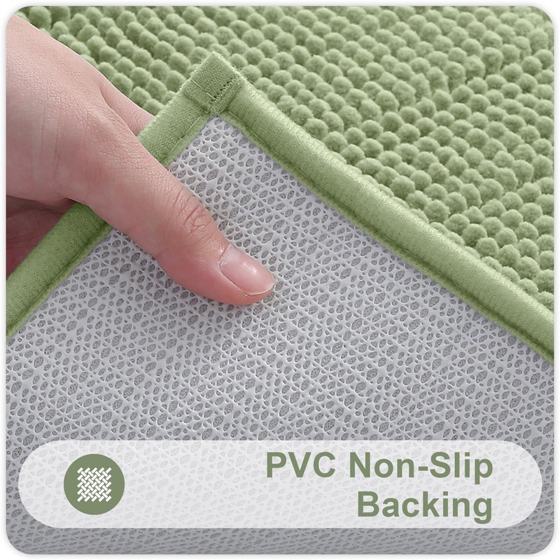 smiry Non Slip Chenille Bath Mat, 50 x 80 cm,