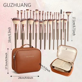 67PCS Profesiones Brochas Para Maquillaje，Set de Brochas Para Maquillaje，Multifuncional Kit de Maquillaje，Regalos de San Valentín/Cumpleaños(naranja)