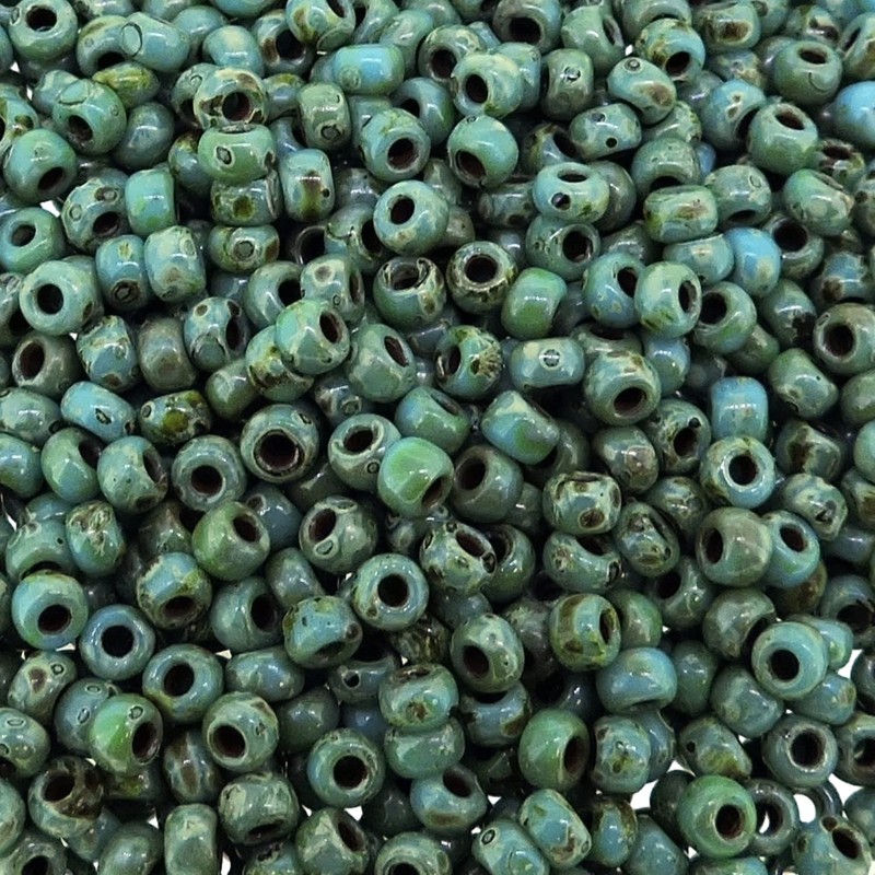 Picasso Seafoam Green 22 gramos Miyuki Round Rocailles 8/0 cuentas