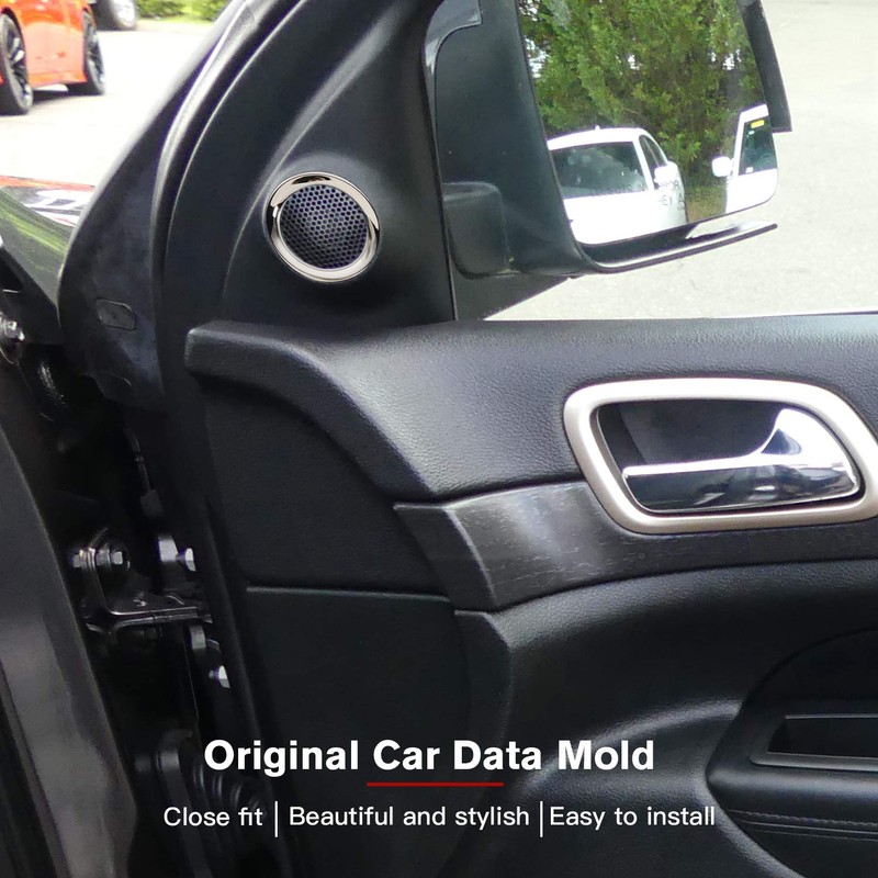 CheroCar Front Door Speaker Cover for Jeep Grand Cherokee 2011-2020,