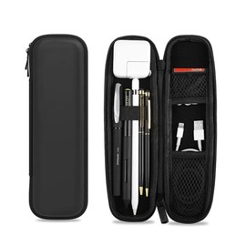 Sixfolo 2 Pack Hard Shell Pen Case Small Black Pencil Case Stylus Pencil Case Holder Pen Carrying Case Storage with Zipper Suitable for Pens (Small and Medium)