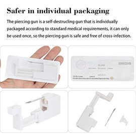 Qmcandy 2pcs 16G Safety Painless Disposable Piercing Gun for Self Nose Piercing Kit Tool