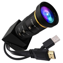 ELP 4K HDMI Cámara USB con zoom manual, cámara web de doble salida para computadora y proyector de TV de 5 a 50 mm, cámara de zoom 10X minicámara Lightburn cámara industrial de seguridad USB para