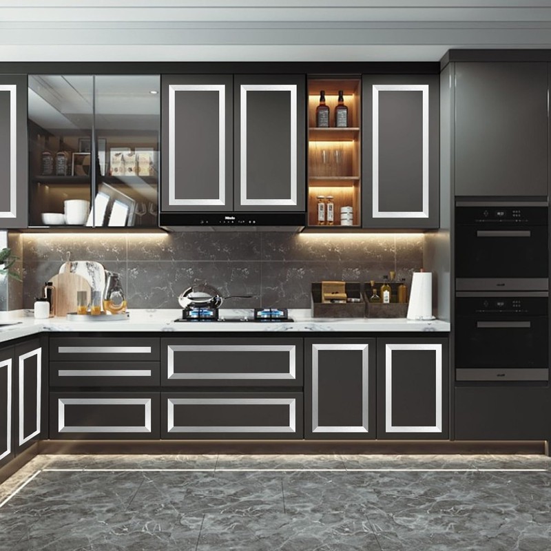 Silver Metalized Brushed Finish Molding Trim, Peel and Stick Strip