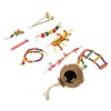 8pcs Parrot Toys Adjustable Coconut Shell Ladder Hanging Toys Interactive
