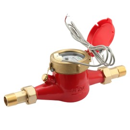 Watflow DN20 3/4" NPT Couplings Gallon Water Meter with Pulse Output, Hot Water Meter for Garden or Home,Multi-Jet.