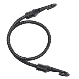 MARRTEUM 12-Inch Bungee Cords with Hooks Black Elastic Rope Straps for Camping, Bike, Folding Wagon, Trunk etc. [4PCS, Plastic-clad Steel Hook]