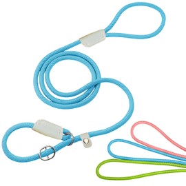 Nordkawa Durable Slip Lead, 5 FT Slip Leads for Dogs, Slip Lead Dog Leash Adjustable Dog Training Leash, Strong Nylon Rope Slip Leash for Large Medium Small Dogs (Blue)