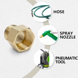 Bwintech Bwintech 6 Pcs 1/2" Female to 1/2" Male BSP Thread Brass Hex Nipple Reducing Connector for Pipe Connecting Conversion