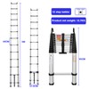 Telescoping Ladder with Hooks, 16.5FT One Button Retraction Aluminum Telescopic