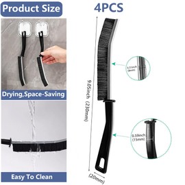 Pack of 4 Joint Brushes for Bathroom Scrubber with Hard Bristles, Window Grooves, Cleaning Brush, Narrow Gap Cleaning Brush, Joint Cleaning Brush for Deep Cleaning, Bathrooms, Kitchen, Tile Floor