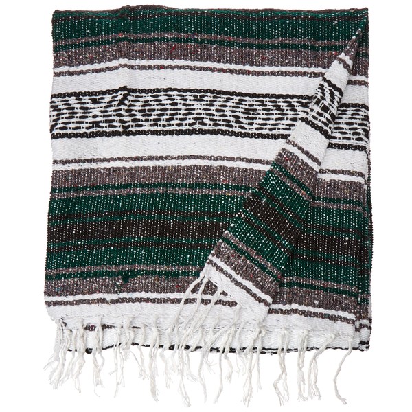 Authentic 6' x 5' Mexican Siesta Blanket (Forest Green)