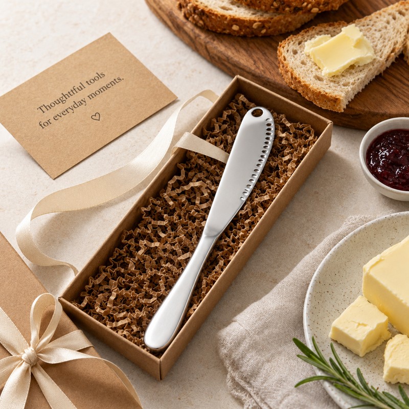 3-in-1 Stainless Steel Butter Knife for Spreading – Cheese, Jam