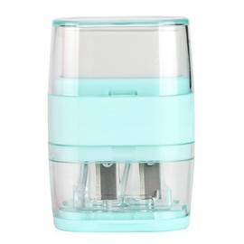 Waremew 1PCS Manual Pencil Sharpener with Eraser, 2 Sharpening Holes Sharpener with Eraser for School, Office and Home Supplies (Green)