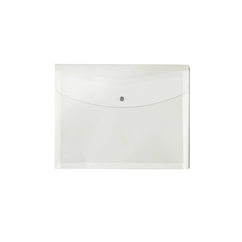 プラス ８８５７４）ポケット付エンベロープ 横型マチ付 クリア