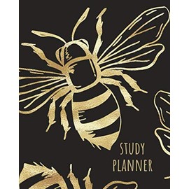 Study Planner: UNDATED Academic Diary (Yearly, Monthly Weekly) with Study Tracker Sheets To Help Stay Organized | Cute Bee pattern | Gifts for Students and Teachers
