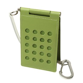 HERBE Pass Case, 4 Side Storage, Coil Strap, Rotatable, Made in Japan, Dot Hole Pass Case, Mint