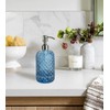JASAI 18Oz Gem Patterned Glass Soap Dispenser for Kitchen and