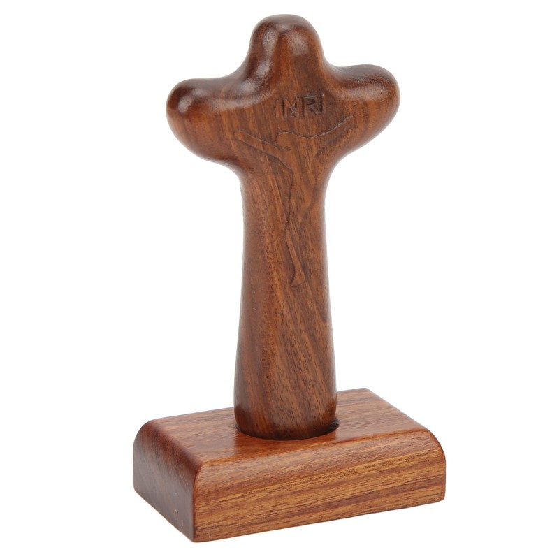 Wood Cross Tabletop Decor Hand Crafted Surface Polishing Sturdy Durable