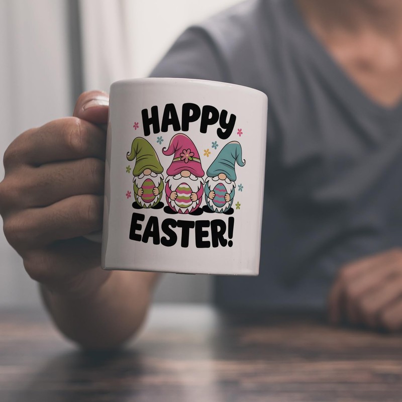speecheese Drei Wichtel mit Ostereiern - Happy Easter Kaffeebecher Gnome