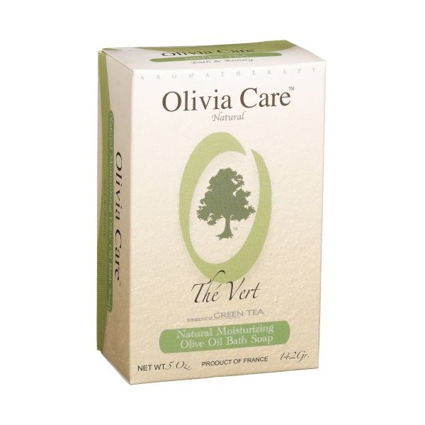 Olivia Care Olive Oil Soap, Green Tea, 5-Ounce Boxes (Pack of 4)