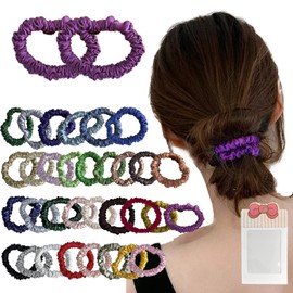 VEVE & MIKI Silk Hair Elastic, Friction Reducing, Anti-Static, High Elastic, Hair Elastic, For Adults, No Traces, Hair Clip, Stylish, Thick, Set of 2