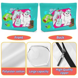 Cat Gifts for Cat Lovers Cute Cat Makeup Bag Inspired Music Lover Gifts Fan Singer Merch Friendship Gifts for Women Cat Mom Cat Lady Coworkers Sister Birthday Mothers Day Christmas Cosmetic Bag