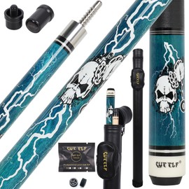 CUEELF Pool Cue Stick Skull Professional Pool Stick Low Deflection Shaft 13mm Black Tip Hardwood Canadian Maple Billiard Cue