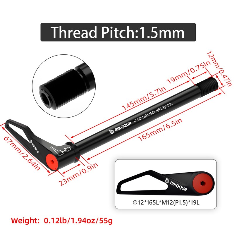 Bicycle Hub Thru Axle Adapter, Aluminum Alloy Bike Thru Axle