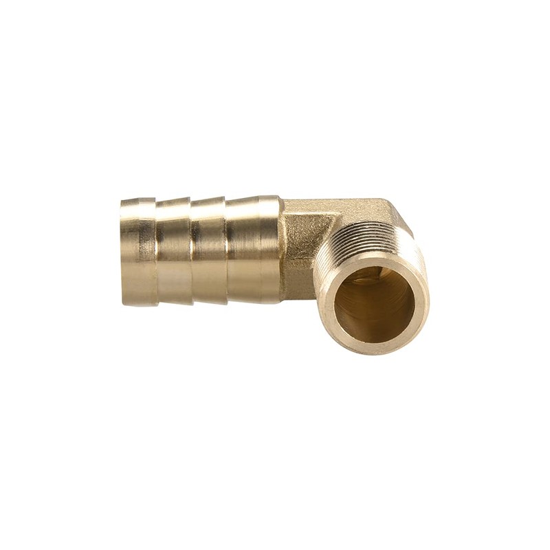 sourcing map Brass Barb Hose Fitting, 90 Degree Elbow 16mm