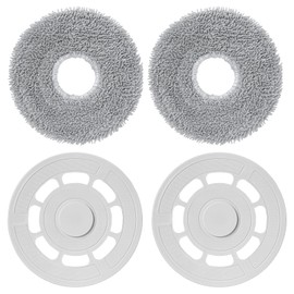 Heykewi Heykewi Wischt1cher mit Ersatzhalterung f1r Roborock Qrevo S/Qrevo Master/Qrevo Pro/Qrevo Plus/Qrevo Maxv/Qrevo Slim Roboter Ersatzteile, 2 Ersatzhalterung + 2 Wischt1cher