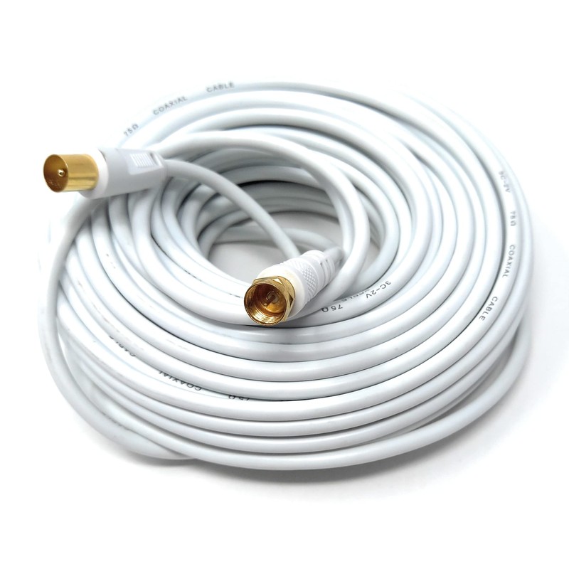 DRUT 20m RF TV Aerial Male to F Type Connector