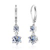 Silver Moissanite Drop Earrings for Women Moissanite Dangle Earrings, 2.6ct